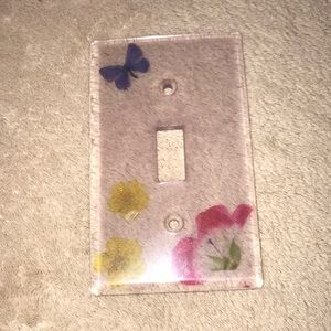 Unique Epoxy resin light purple single light switch flowers and butterfly 🦋